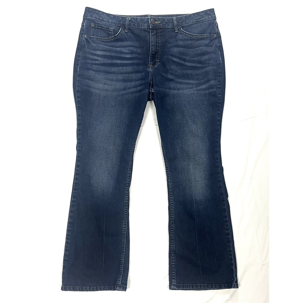 Lee Riders Womens 18P Midrise Bootcut Jeans Dark Wash Stretch Petite Comfort
